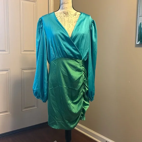 pretty little thing blue dress Trouble Light Blue Mini Dress - US 10 main image 0